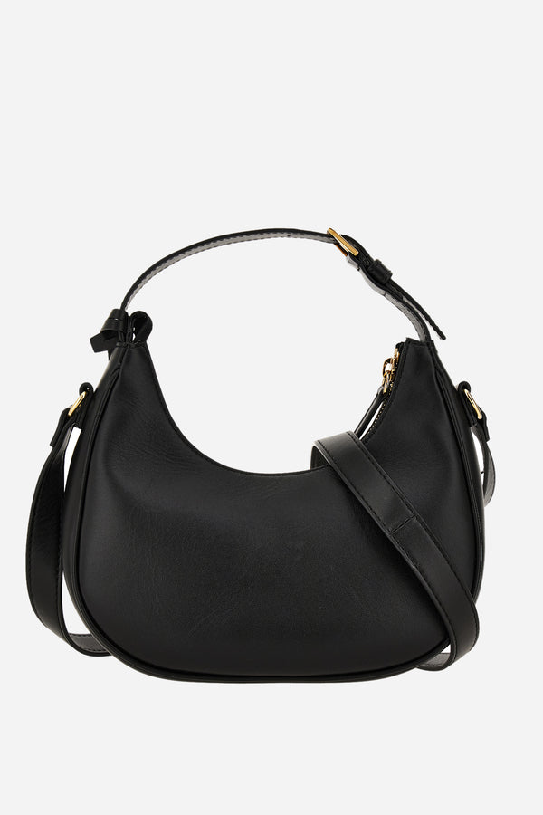 Versace Tag Half Moon Bag In Lamb Leather