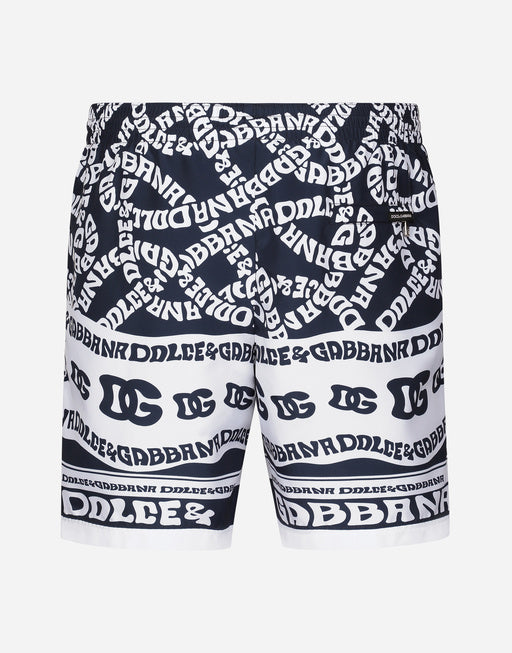 MID-LENGTH SWIM TRUNKS WITH MARINA PRINT