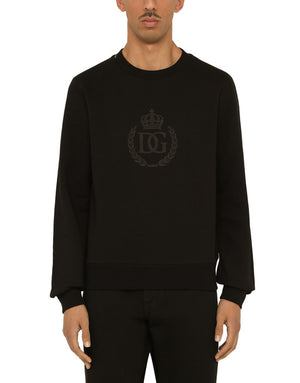 JERSEY SWEATSHIRT WITH 3D FLOCKED DG LOGO