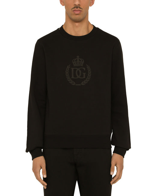 JERSEY SWEATSHIRT WITH 3D FLOCKED DG LOGO
