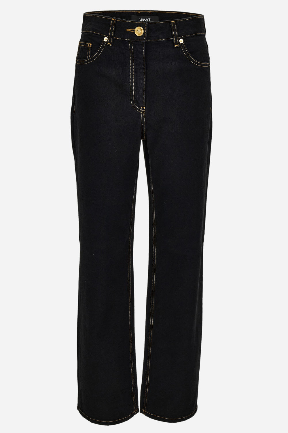Pant Denim In Rinse Wash Denim With Medusa Embroidery