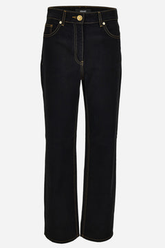 Pant Denim In Rinse Wash Denim With Medusa Embroidery