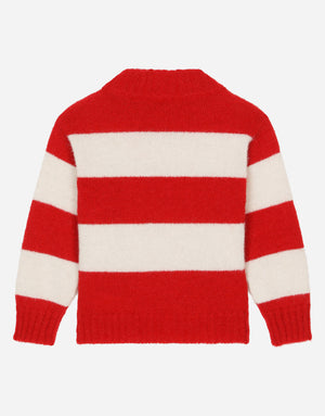 STRIPED ALPACA ROUND-NECK SWEATER