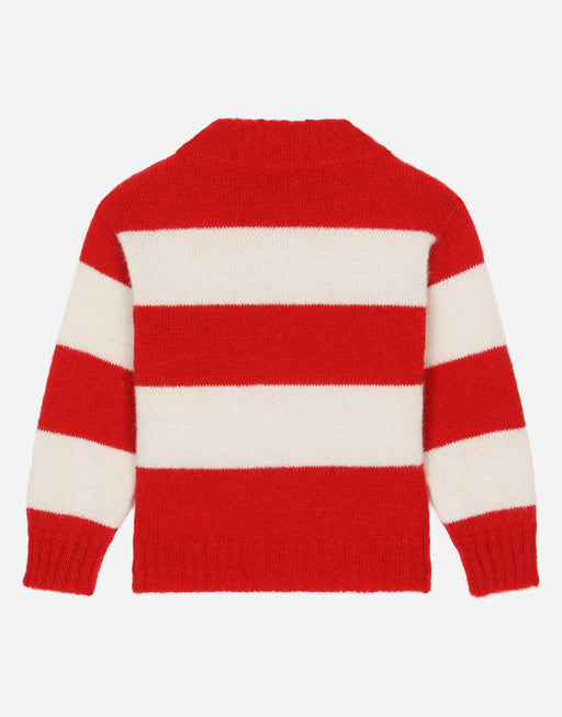 STRIPED ALPACA ROUND-NECK SWEATER