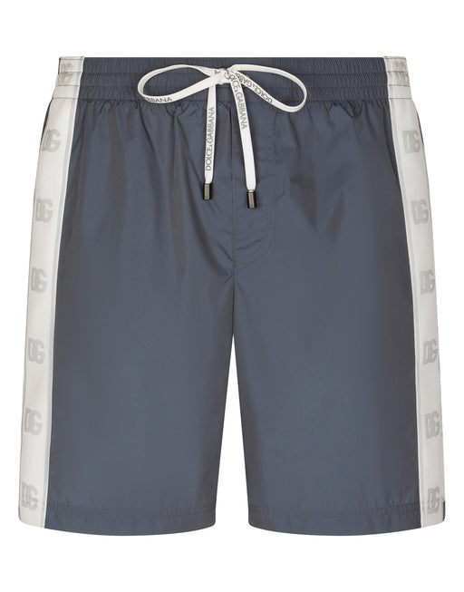 MID-LENGTH SWIM TRUNKS WITH BRANDED BANDS