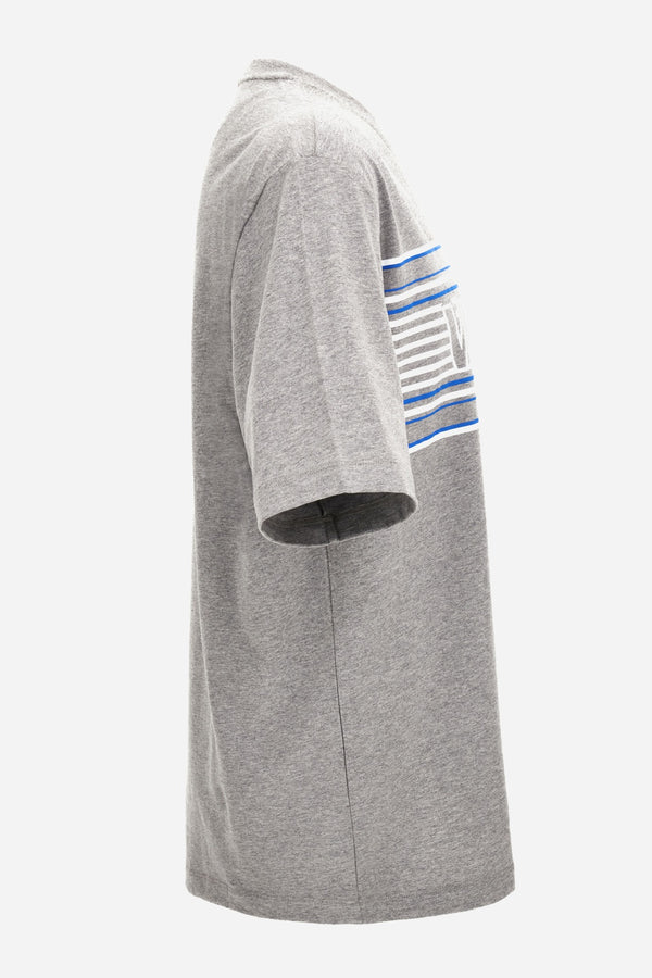 T-Shirt In Jersey Fabric-Stripe Versace Print