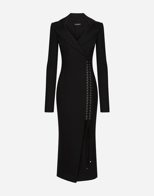 JERSEY ROBE COAT WITH TIES AND BELT LOOPS