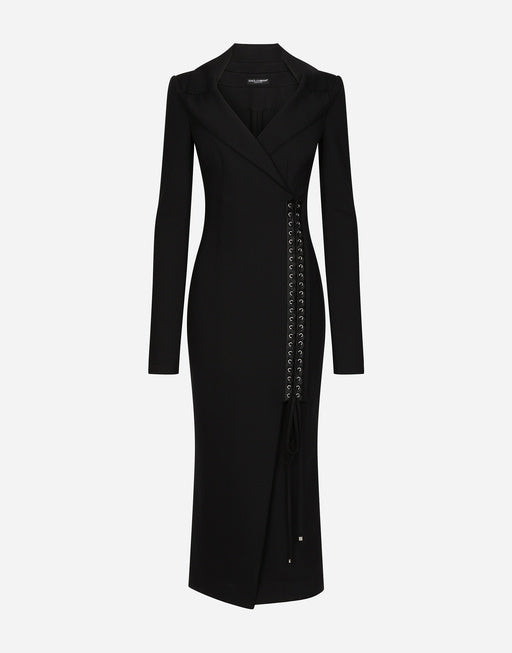 JERSEY ROBE COAT WITH TIES AND BELT LOOPS