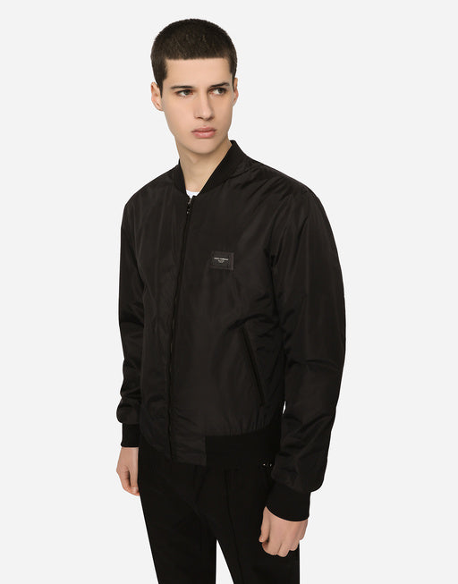 NYLON JACKET WITH BRANDED TAG
