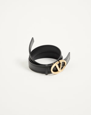 CINTURA VLOGO THE BOLD EDITION IN VITELLO LUCIDO 30 MM