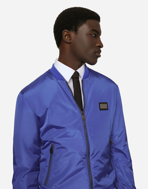 NYLON JACKET WITH LOGO PLATE