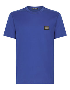 COTTON T-SHIRT WITH LOGO PLATE