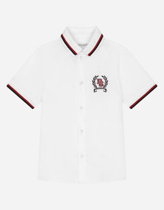 SHORT-SLEEVED COTTON SHIRT WITH EMBROIDERY