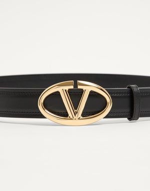 CINTURA VLOGO THE BOLD EDITION IN VITELLO LUCIDO 30 MM