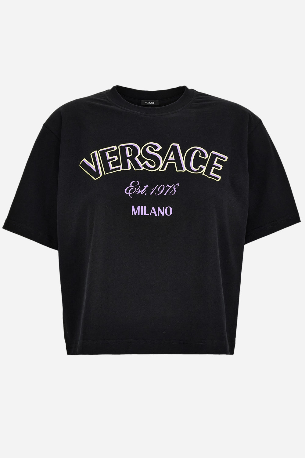 T-Shirt In Jersey Versace Milano Print