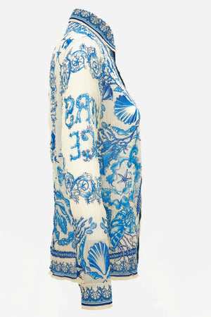 Formal Shirt In Underwater Barocco Bicolour Foulard On Techno Creponne