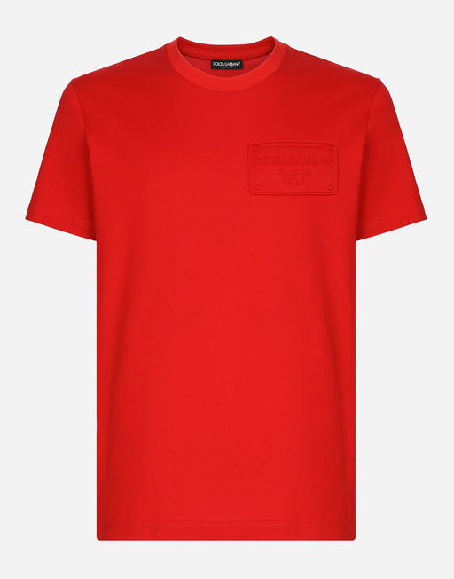 T-SHIRT WITH EMBOSSED DOLCE&GABBANA TAG