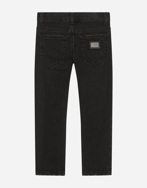 BLACK WASH STRETCH DENIM JEANS