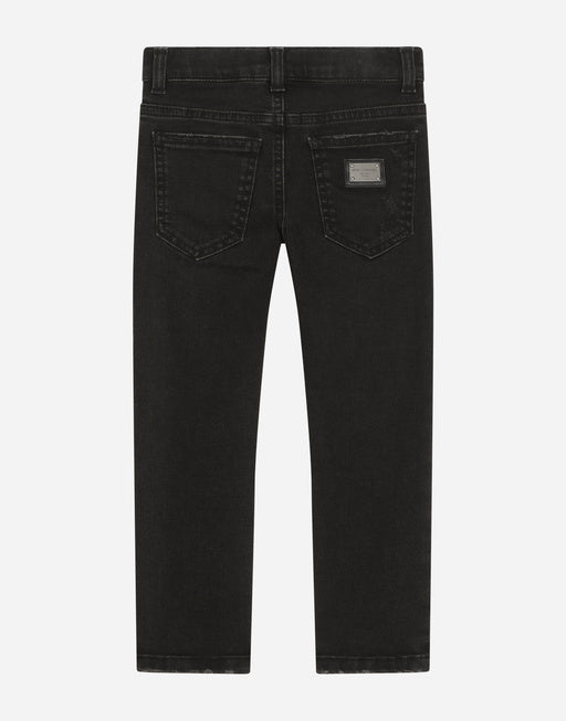 BLACK WASH STRETCH DENIM JEANS