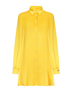 LONG-SLEEVED SILK CREPE SHIRT