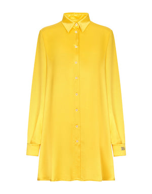 LONG-SLEEVED SILK CREPE SHIRT