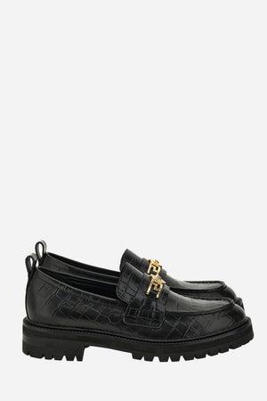 La Greca Loafer In Embossed Croc Calf Leather