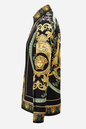 Informal Shirt In Twill Poly Print Statues Crest Fabric