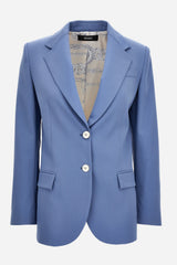 Informal Jacket In Responsible Stretch Wool Gabardine-Medusa Chain Printed Lining