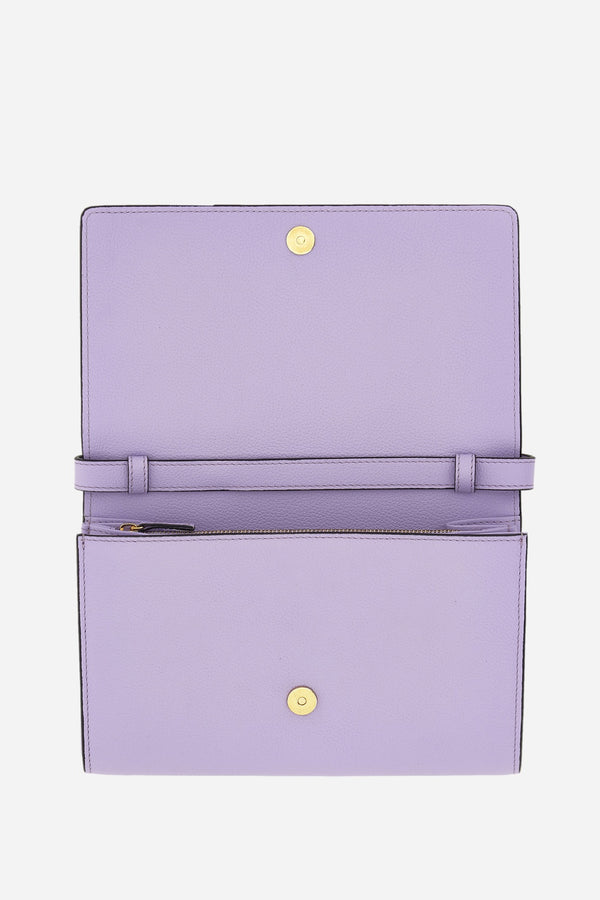 La Medusa Wallet On Strap In Grainy Calf Leather