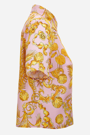 Informal Shirt In Twill Poly Baroque Palm Allover Print