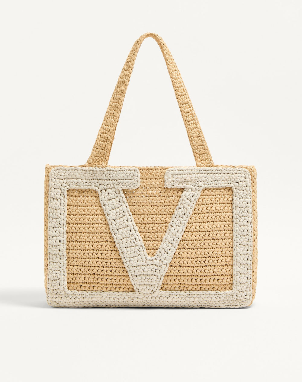 Borsa Shopping Media Valentino Garavani Viva Superstar In Rafia