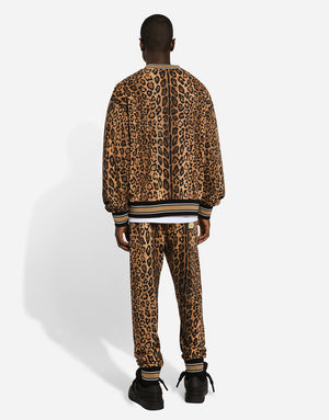 CRESPO LEO PRINTED CREWNECK SWEATSHIRT WITH PLAQUE