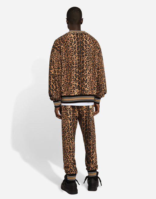CRESPO LEO PRINTED CREWNECK SWEATSHIRT WITH PLAQUE