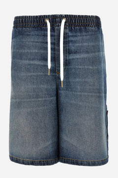 Short Denim In Dirty Indigo Wash Denim