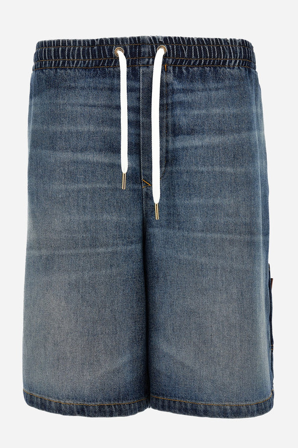 Short Denim In Dirty Indigo Wash Denim