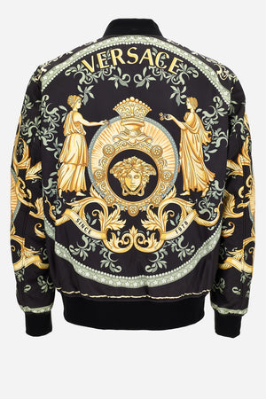 Blouson In Poly Statues Crest Canvas Print Fabric + Plain Technical Fabric