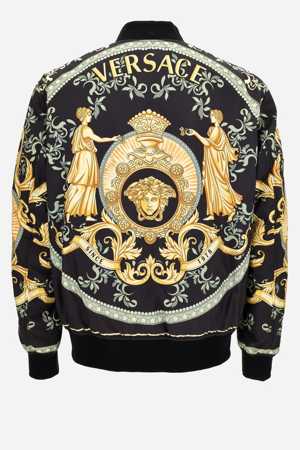 Blouson In Poly Statues Crest Canvas Print Fabric + Plain Technical Fabric