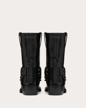 Stivaletto Biker Rockstud In Vitello 40Mm