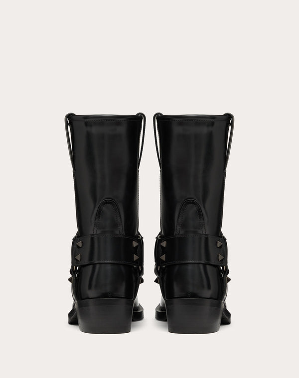 Stivaletto Biker Rockstud In Vitello 40Mm