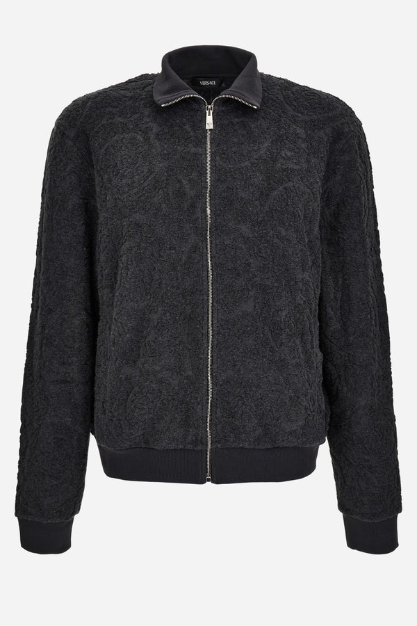 Sweatshirt In Baroque Towel Stitch Jacquard Fabric