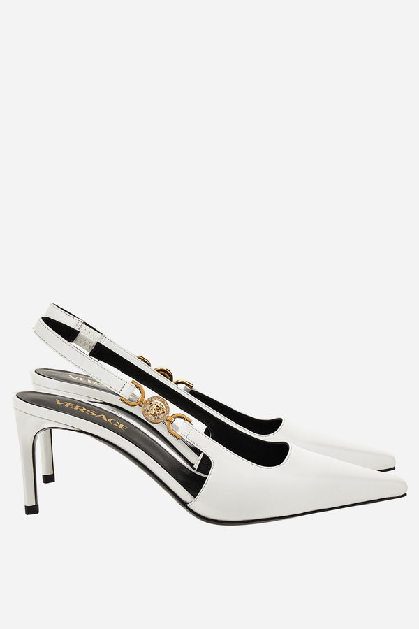 Medusa 95 Sling Back H.70 In Shiny Calf Leather-Metal Hardware