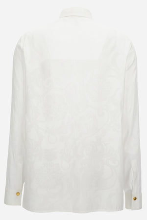 Formal Shirt In Crepe De Chine Silk Blend Baroque Stencil Print