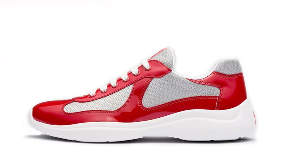 Copa América en charol y tela bicicleta Zapatillas Prada rojo/plata