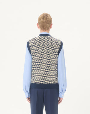 Gilet In Lana Con Motivo Jacquard Toute La V