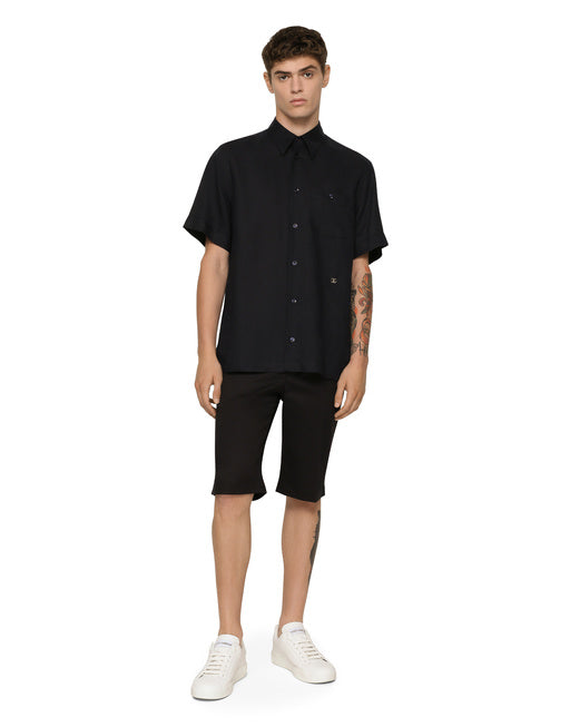 LINEN HAWAIIAN SHIRT WITH DG HARDWARE