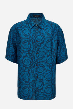 Informal Shirt In Silk Twill Print Barocco 92 Allover