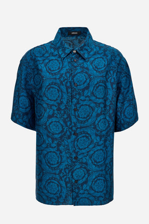 Informal Shirt In Silk Twill Print Barocco 92 Allover