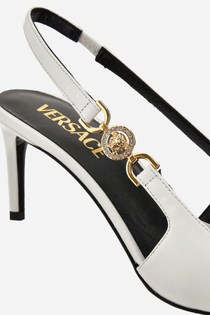 Medusa 95 Sling Back H.70 In Shiny Calf Leather-Metal Hardware
