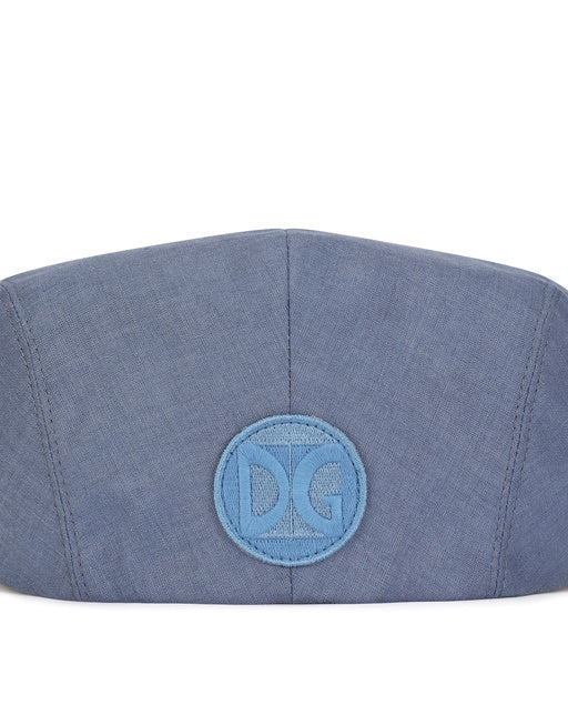 LINEN FLAT CAP WITH PATCH DETAILING