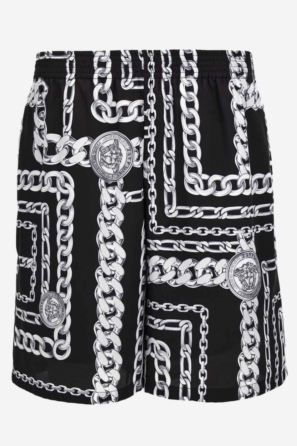 Shorts In Twill Poly  Medusa Chain Print Allover